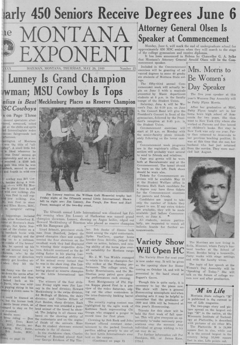 The Montana Exponent, May 26, 1949