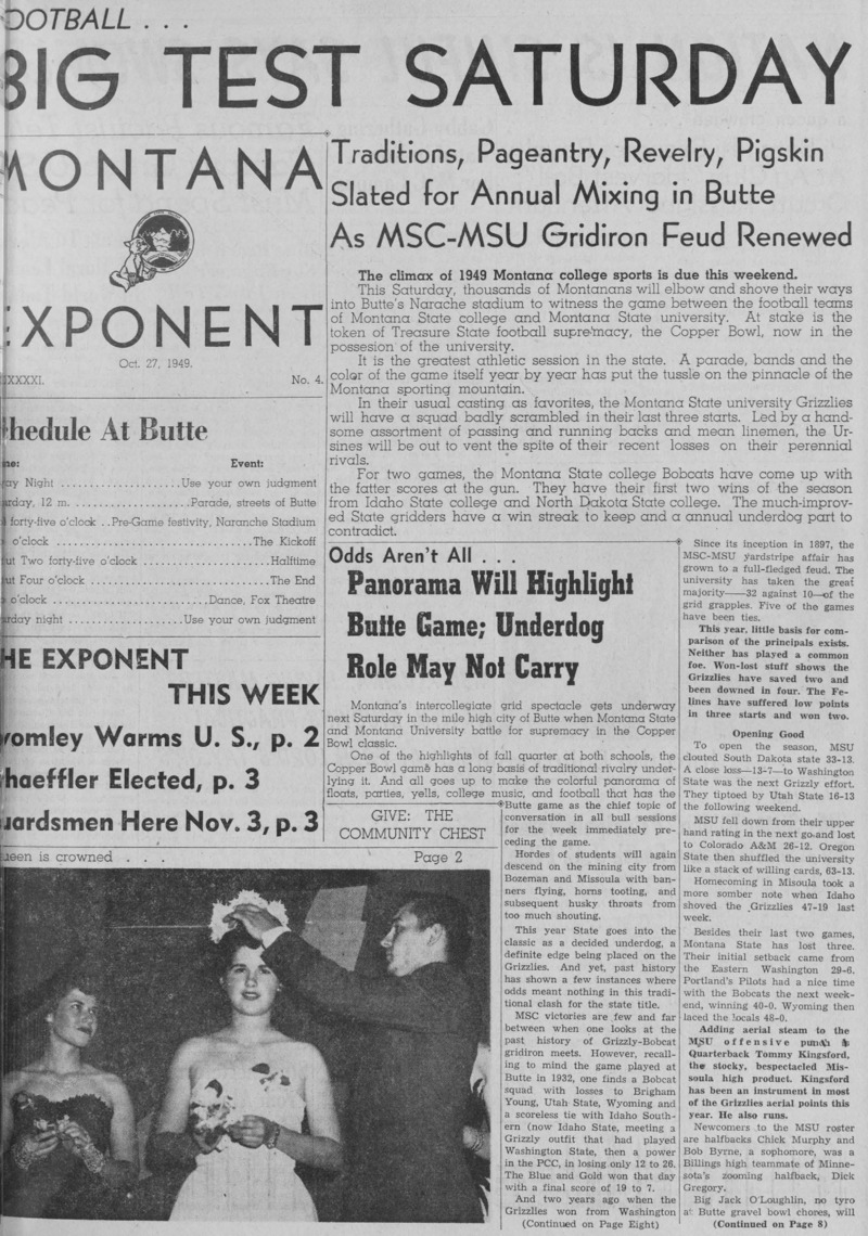 The Montana Exponent, October 27, 1949