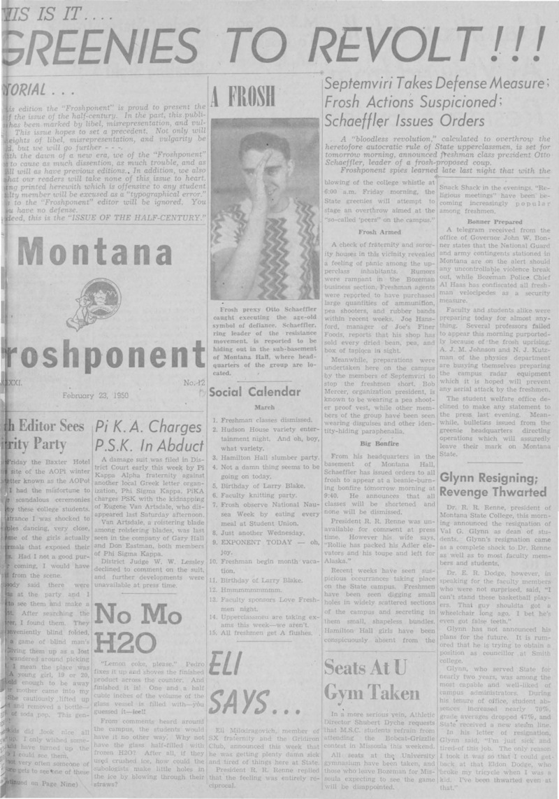 The Montana Froshponent, February 23, 1950