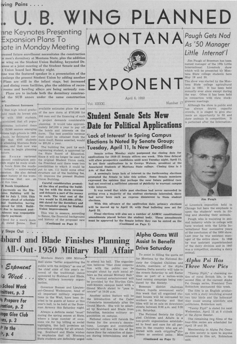 The Montana Exponent, April 6, 1950
