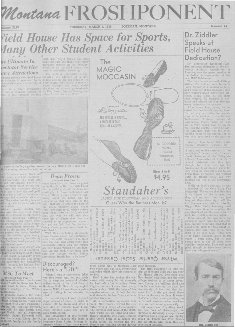 The Montana Froshponent, March 4, 1954