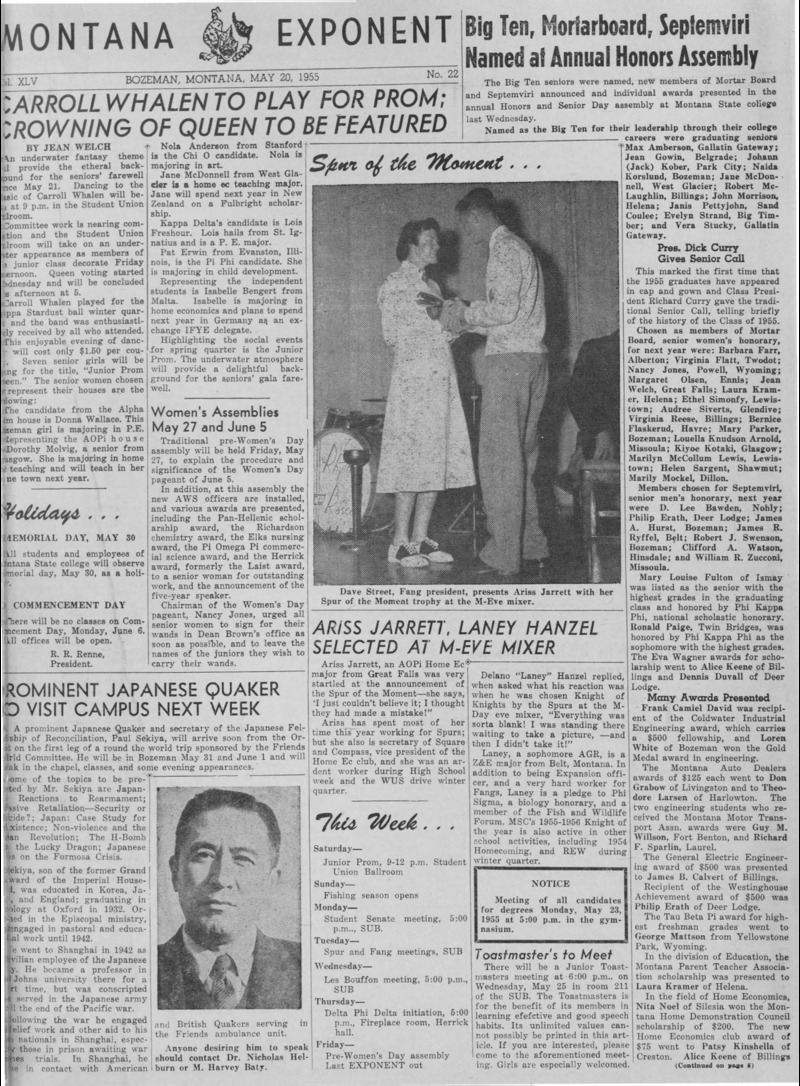 The Montana Exponent, May 20, 1955