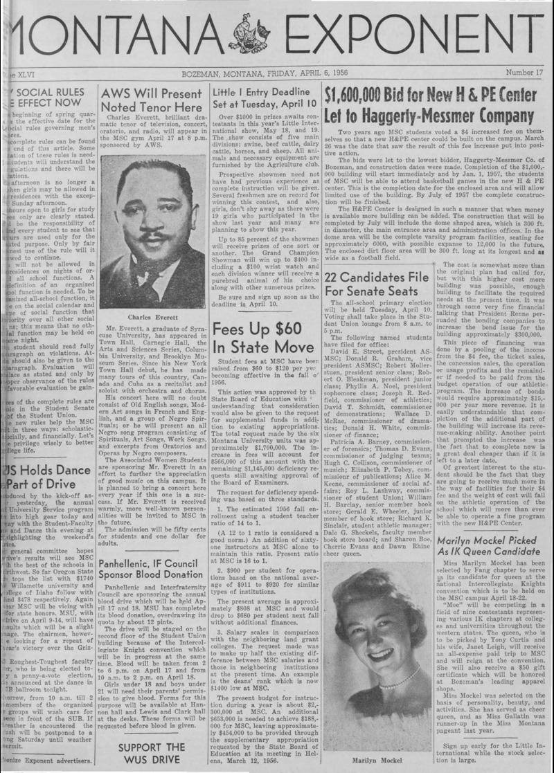 The Montana Exponent, April 6, 1956