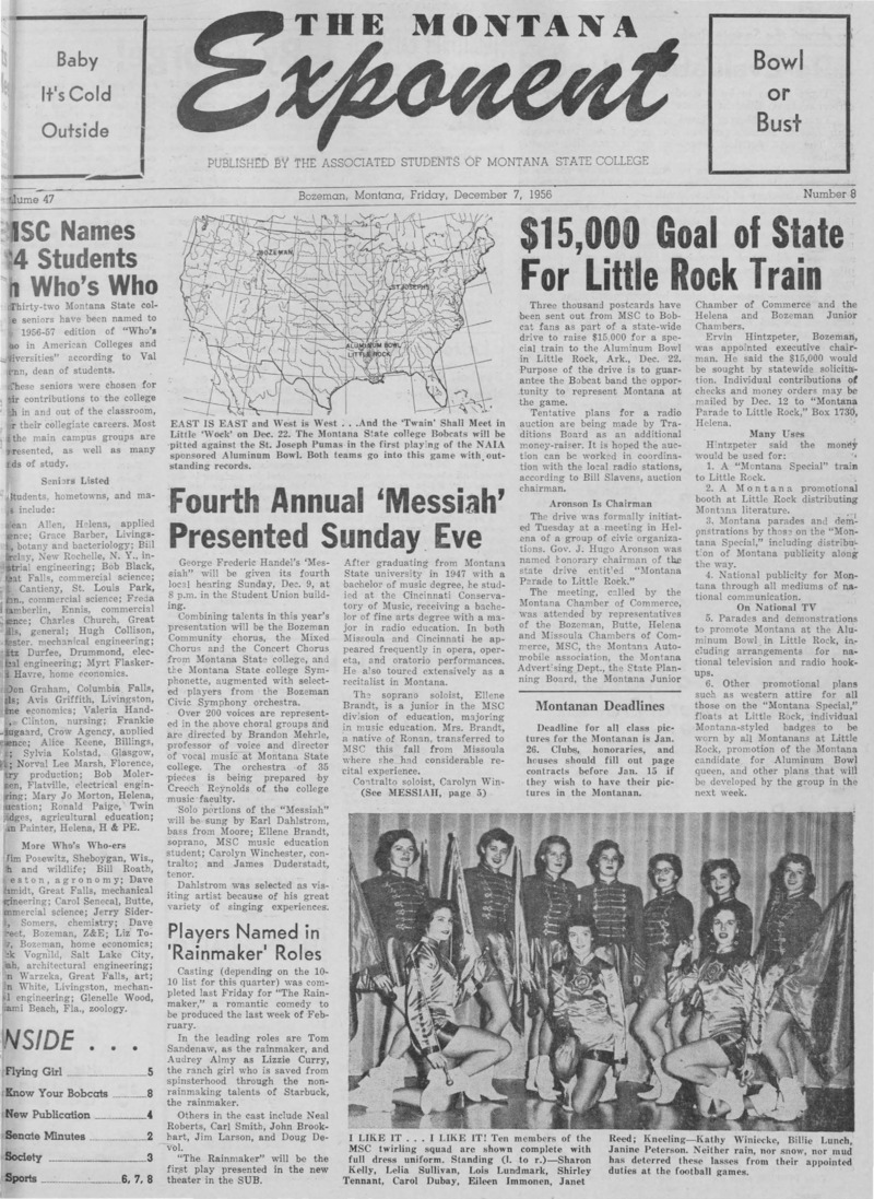 The Montana Exponent, December 7, 1956