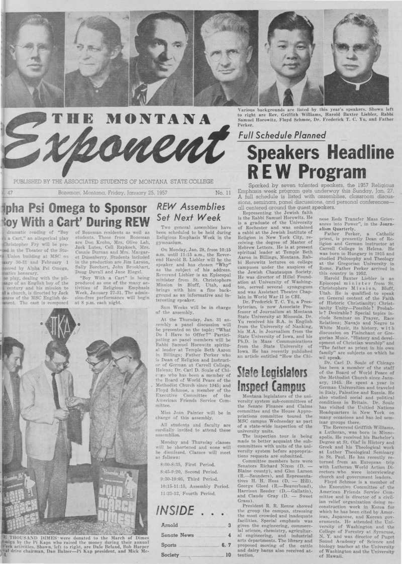 The Montana Exponent, January 25, 1957