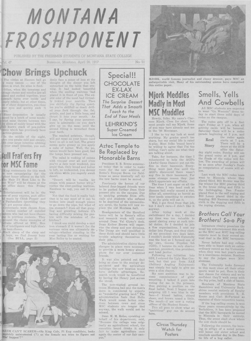 The Montana Froshponent, April 26, 1957