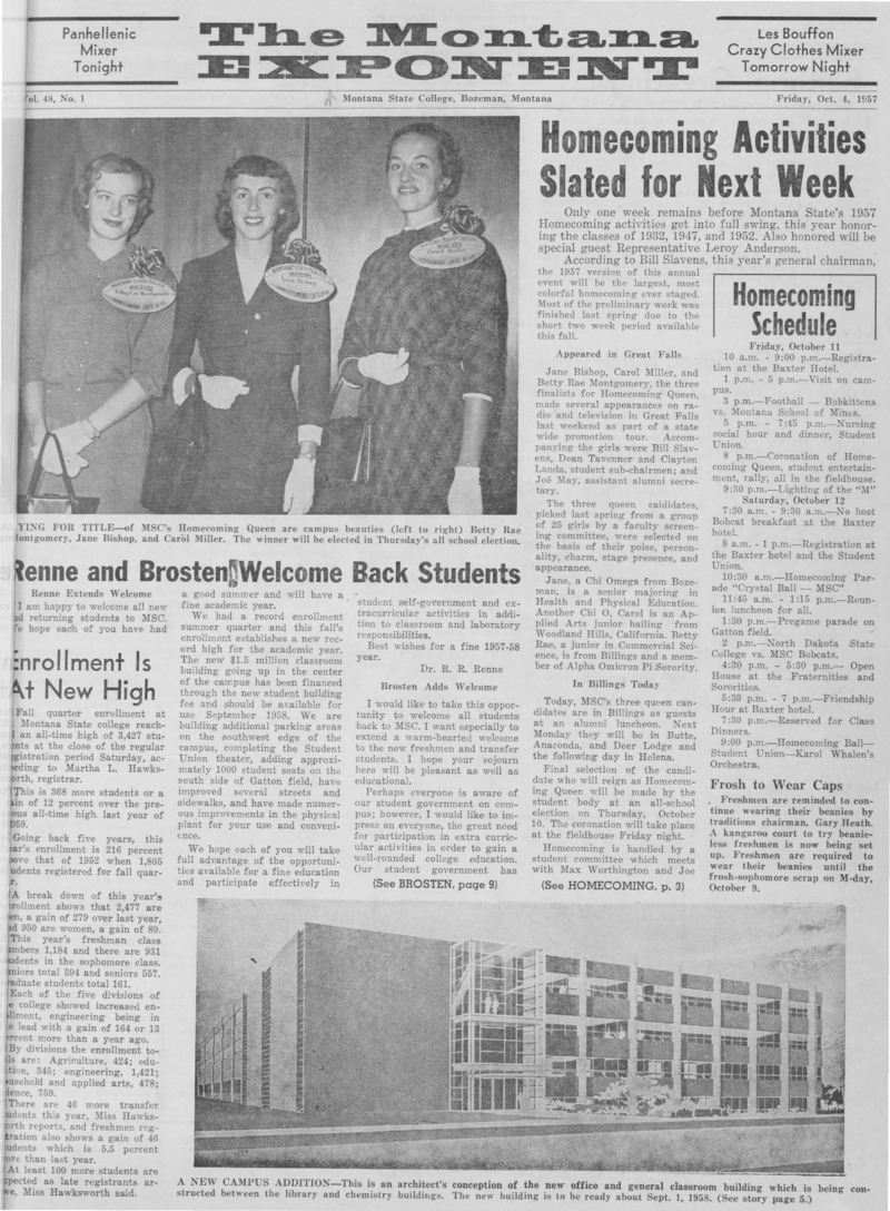 The Montana Exponent, October 4, 1957