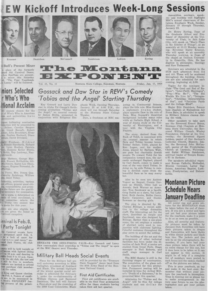 The Montana Exponent, January 17, 1958