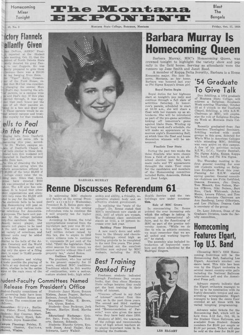 The Montana Exponent, October 17, 1958