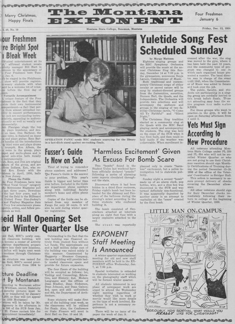 The Montana Exponent, December 12, 1958