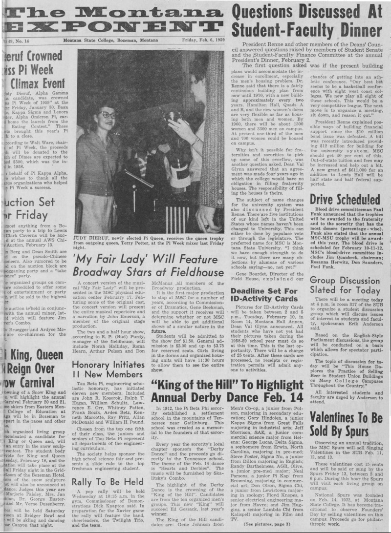 The Montana Exponent, February 6, 1959