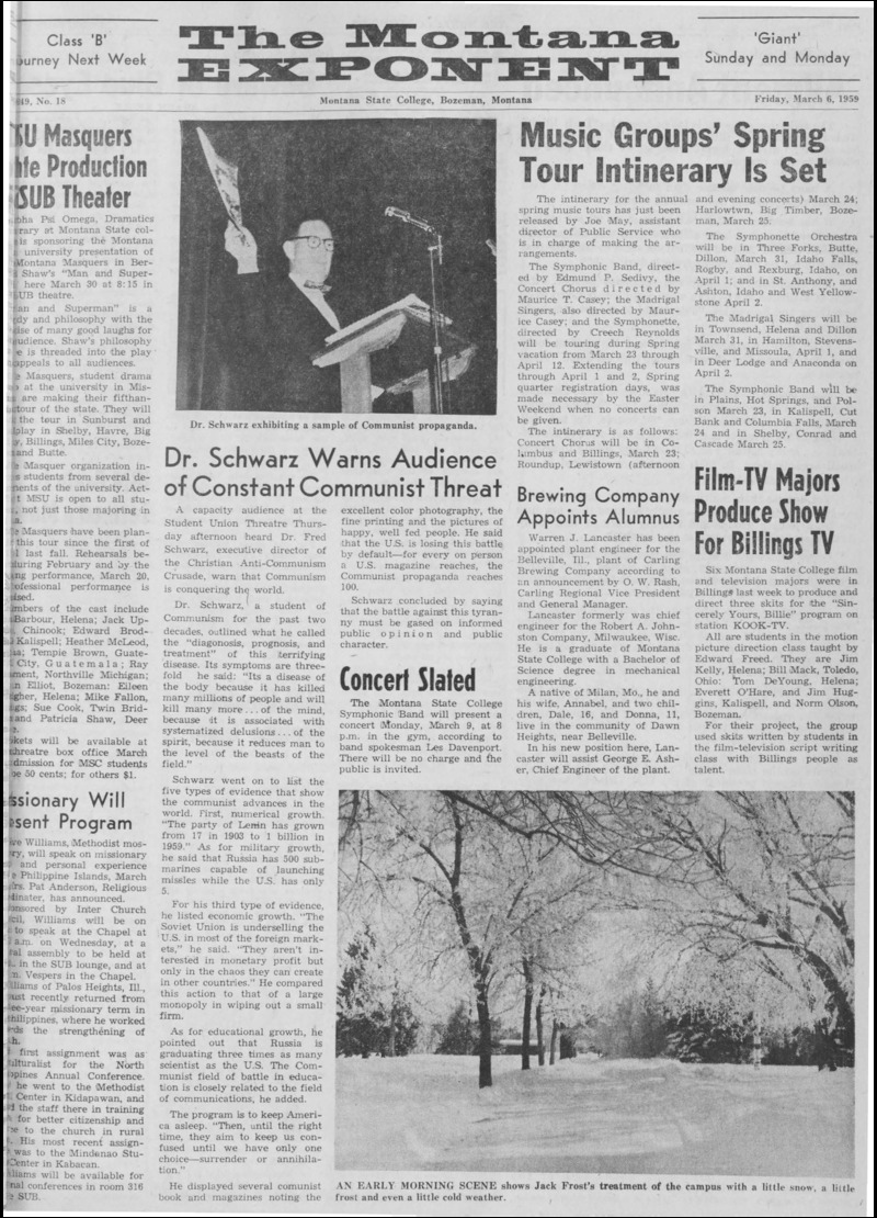 The Montana Exponent, March 6, 1959