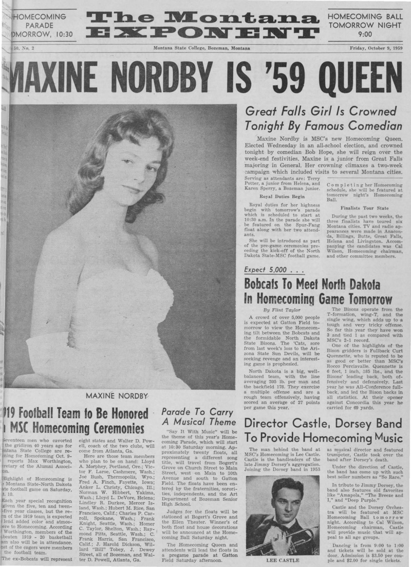 The Montana Exponent, October 9, 1959