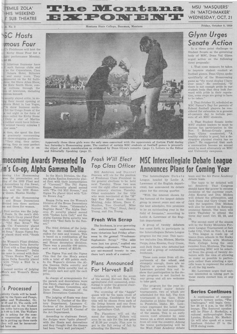 The Montana Exponent, October 9, 1959