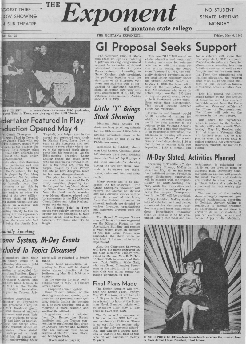 The Exponent of Montana State College, May 6, 1960