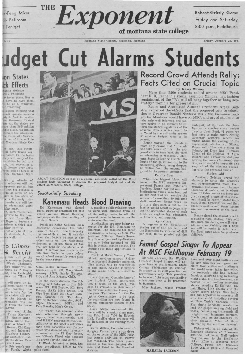 The Exponent of Montana State College, January 27, 1961