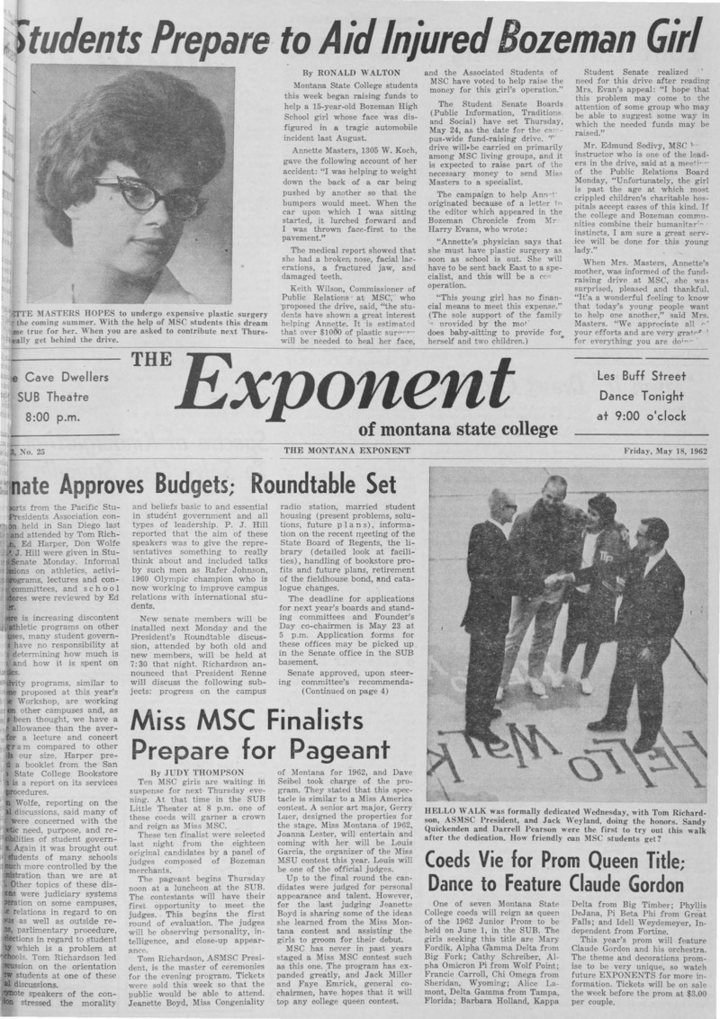 The Exponent of Montana State College, May 18, 1962
