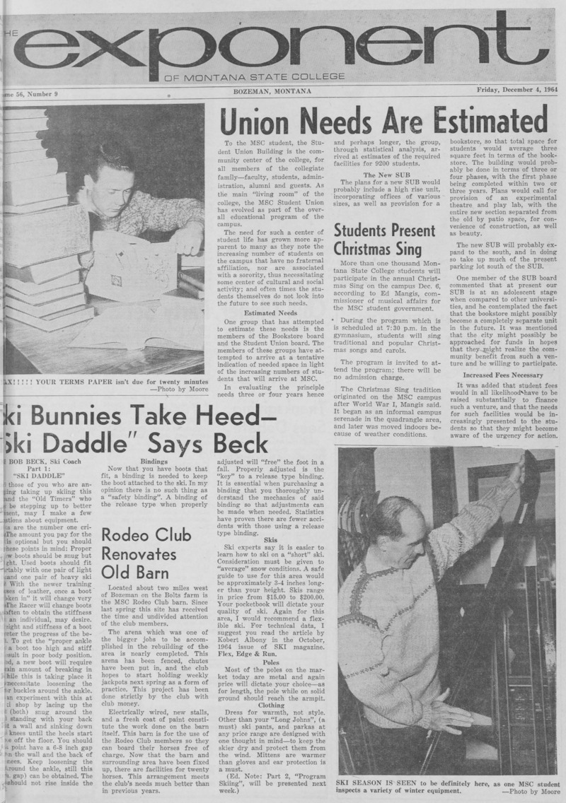 The Exponent of Montana State College, December 4, 1964