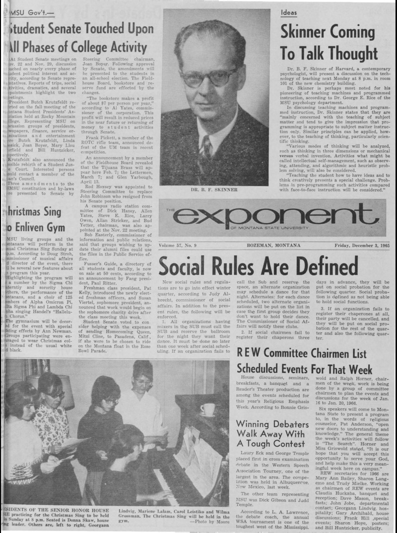 The Exponent of Montana State University, December 3, 1965