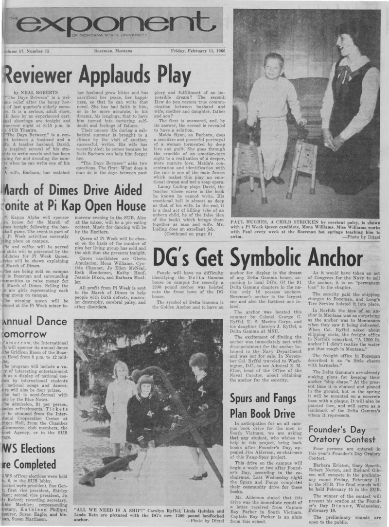 The Exponent of Montana State University, February 11, 1966
