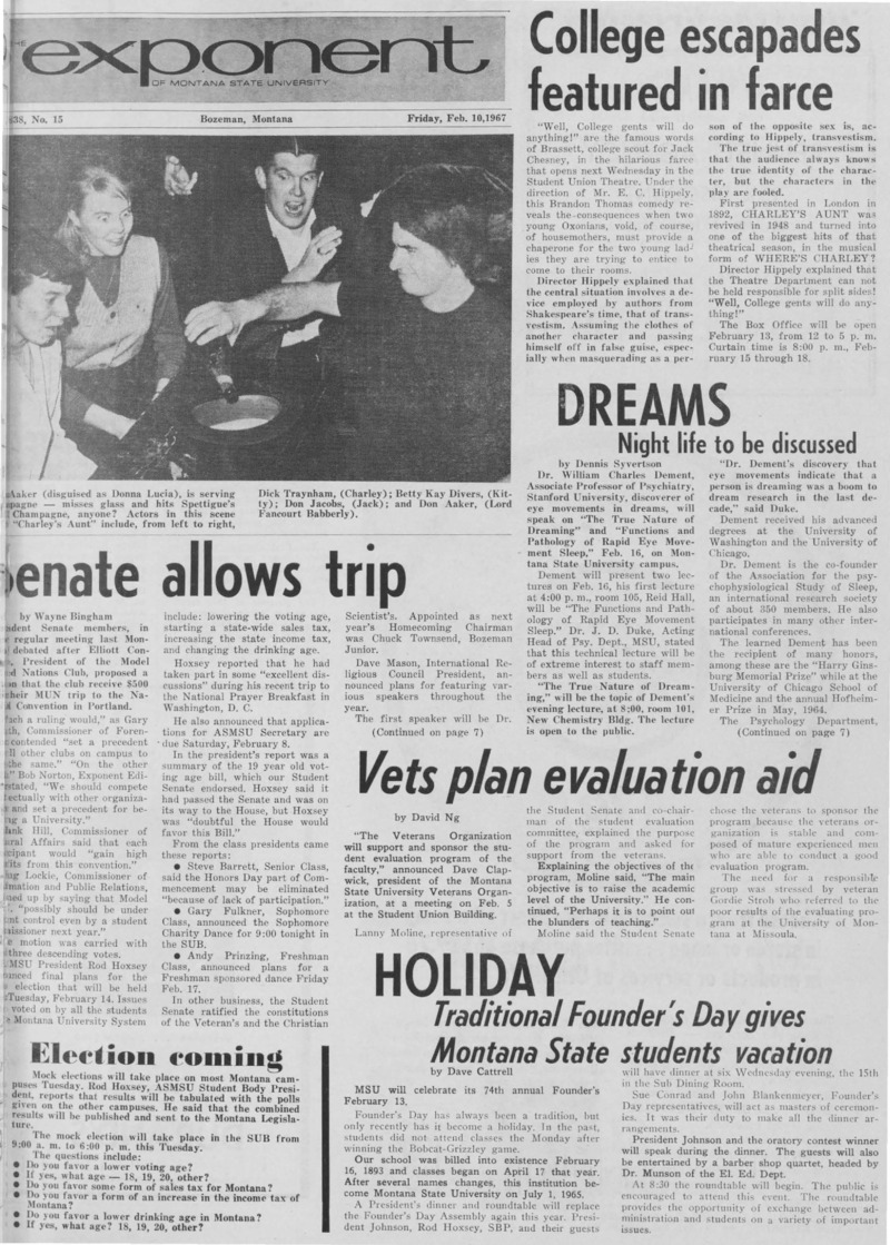 The Exponent of Montana State University, February 10, 1967