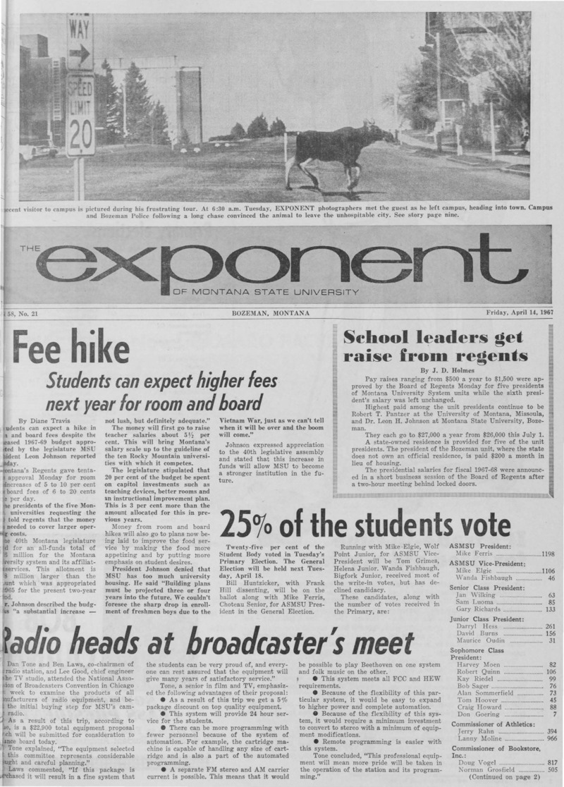 The Exponent of Montana State University, April 14, 1967