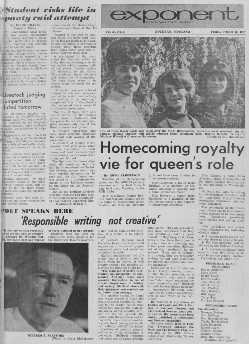 The Exponent of Montana State University, October 13, 1967