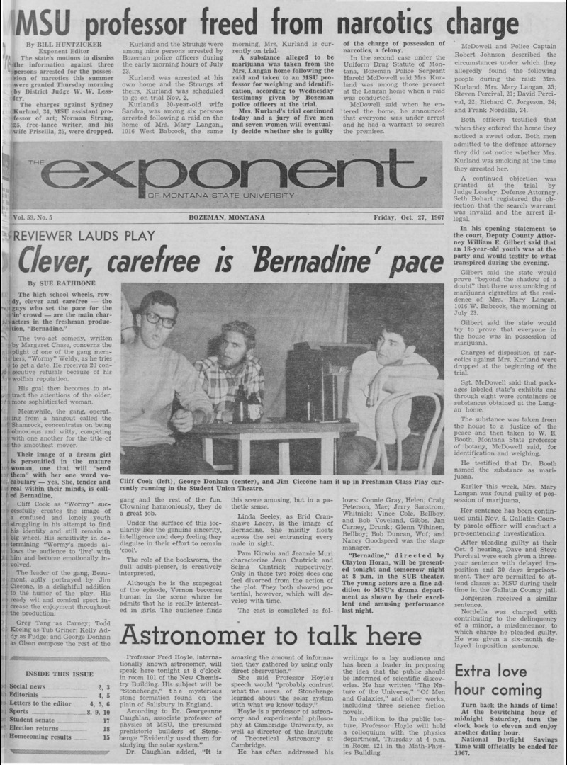 The Exponent of Montana State University, October 27, 1967