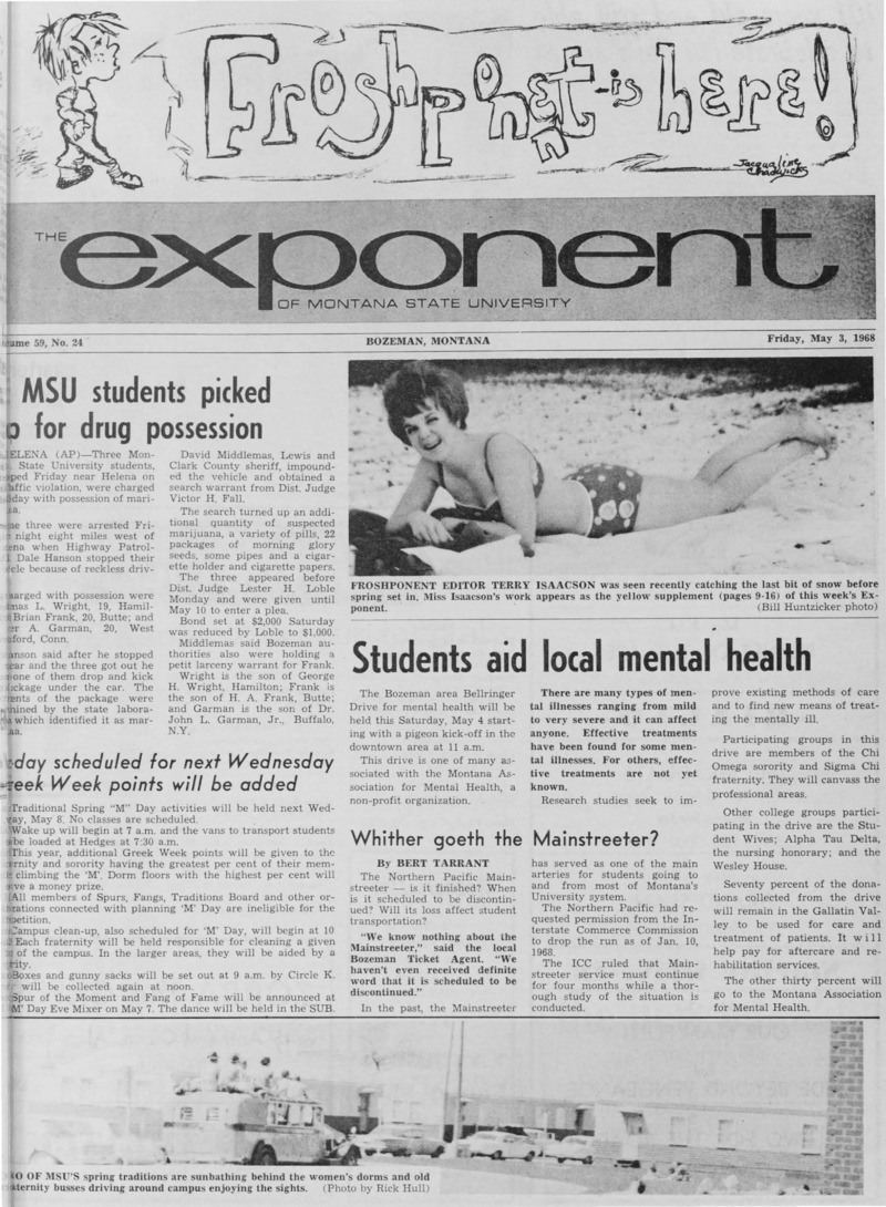 The Exponent of Montana State University, May 3, 1968