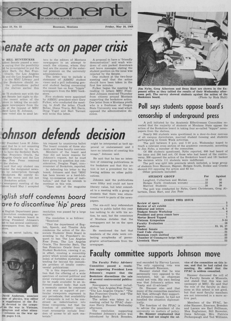 The Exponent of Montana State University, May 10, 1968