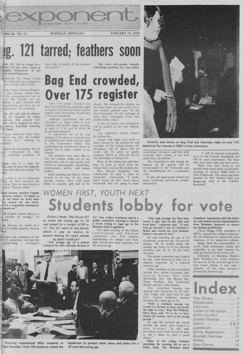 The Exponent of Montana State University, January 24, 1969
