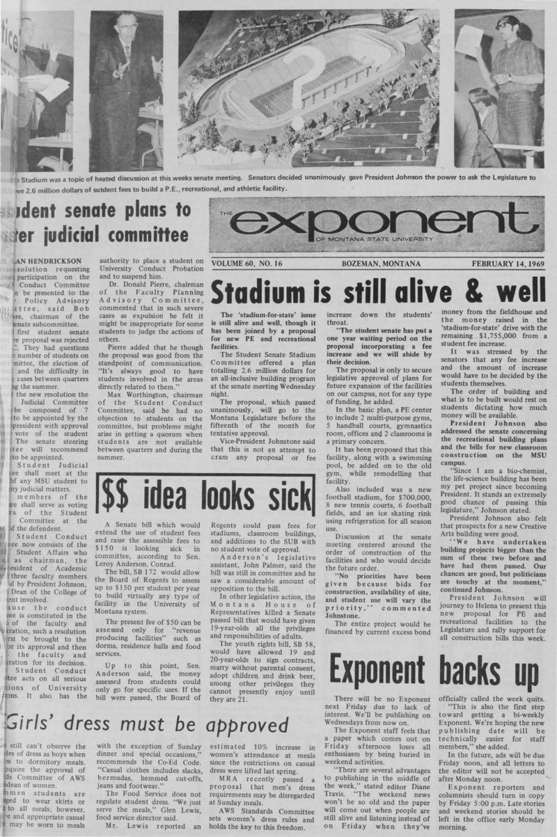 The Exponent of Montana State University, February 14, 1969