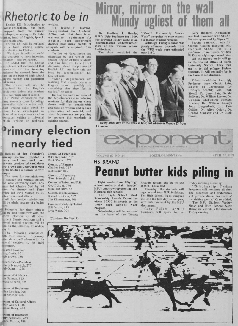 The Exponent of Montana State University, April 23, 1969
