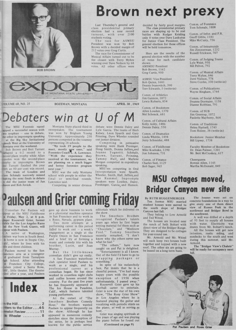 The Exponent of Montana State University, April 30, 1969