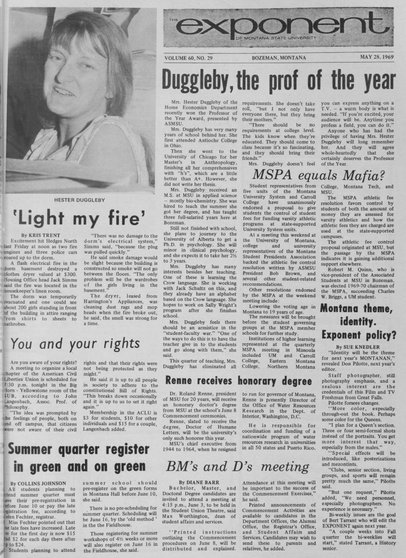 The Exponent of Montana State University, May 28, 1969