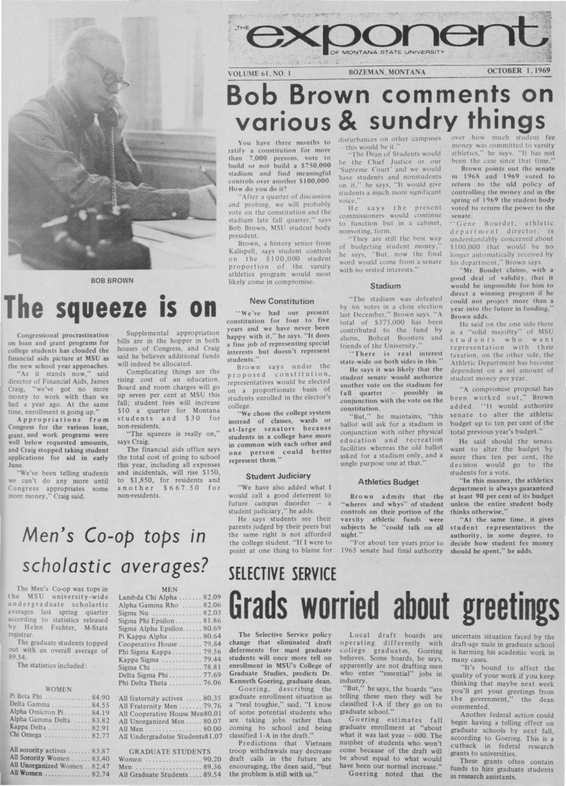 The Exponent of Montana State University, October 1, 1969