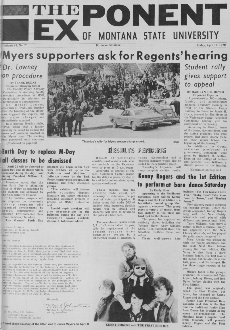 The Exponent of Montana State University, April 10, 1970