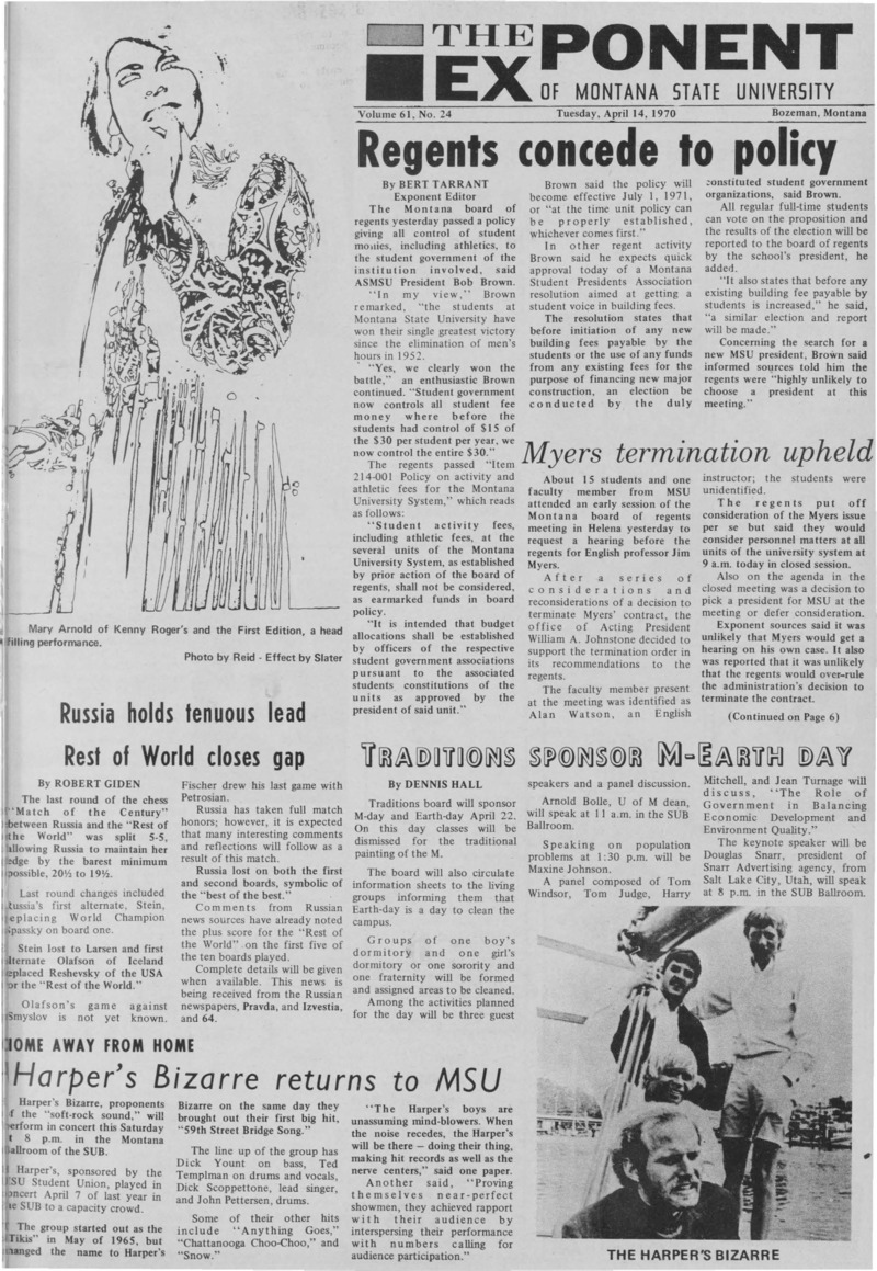 The Exponent of Montana State University, April 14, 1970
