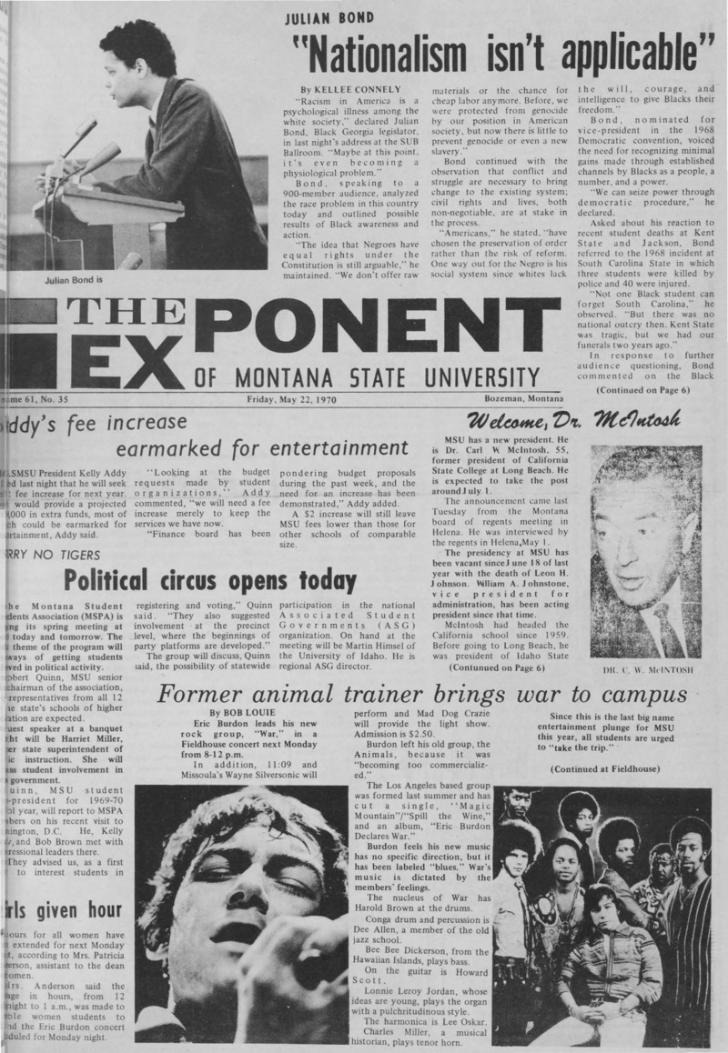 The Exponent of Montana State University, May 22, 1970