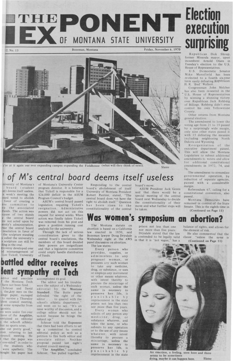 The Exponent of Montana State University, November 6, 1970