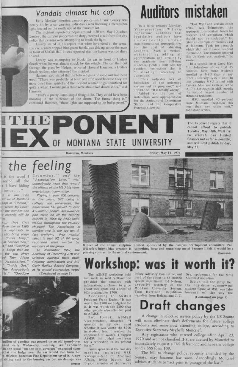 The Exponent of Montana State University, May 14, 1971