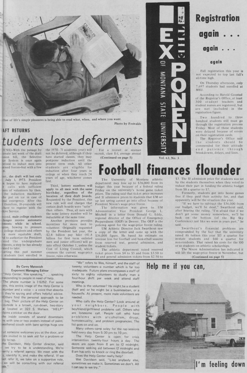 The Exponent of Montana State University, October 1, 1971