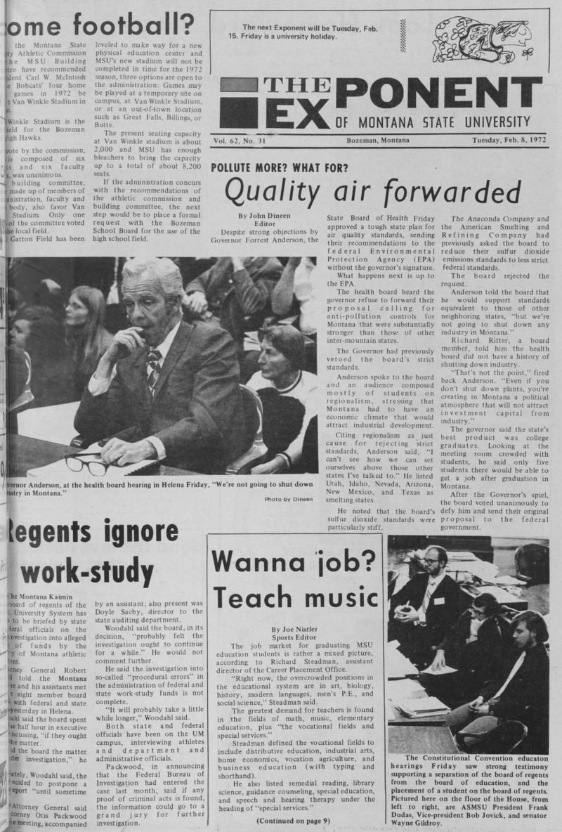 The Exponent of Montana State University, February 8, 1972