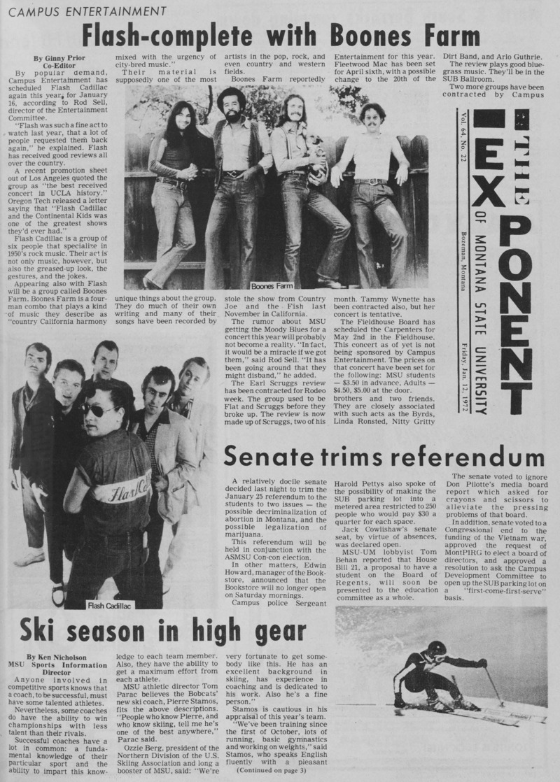 The Exponent of Montana State University, January 12, 1973