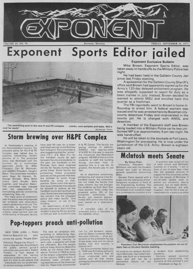 The Exponent, September 28, 1973