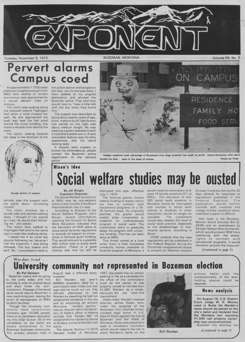 The Exponent, November 6, 1973