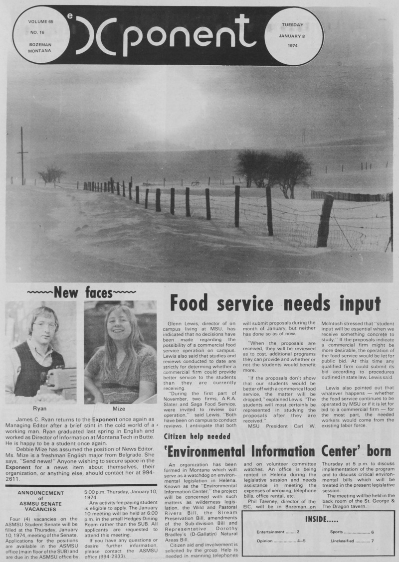 The Exponent, January 8, 1974