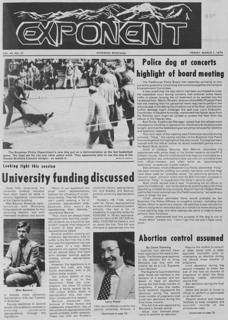 The Exponent, March 1, 1974