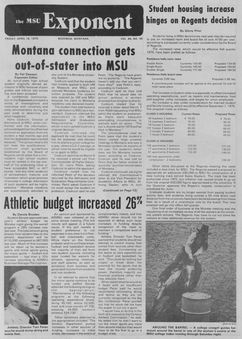 The MSU Exponent, April 18, 1975
