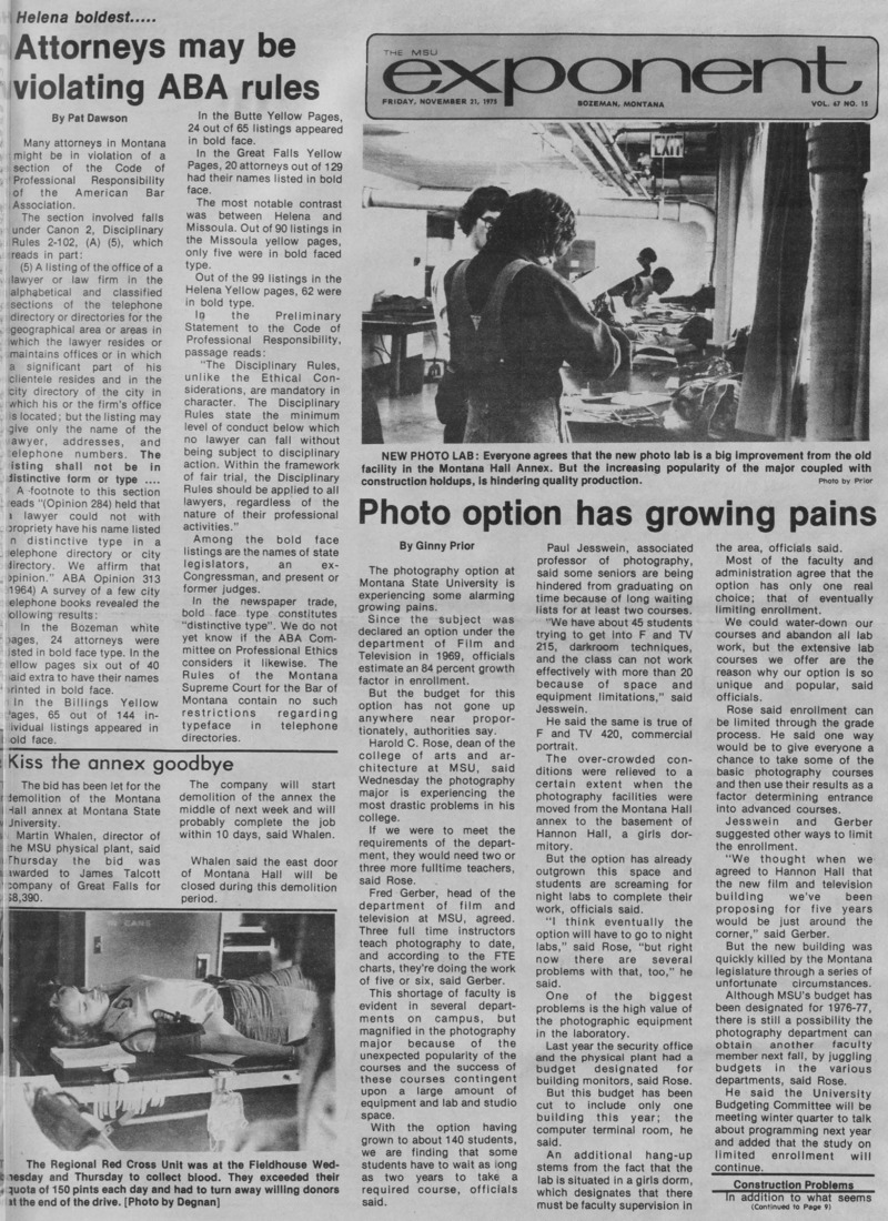 The MSU Exponent, November 21, 1975